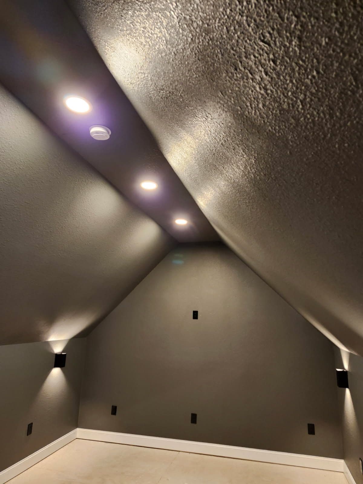 Attic Transformation into Stunning Media Room image